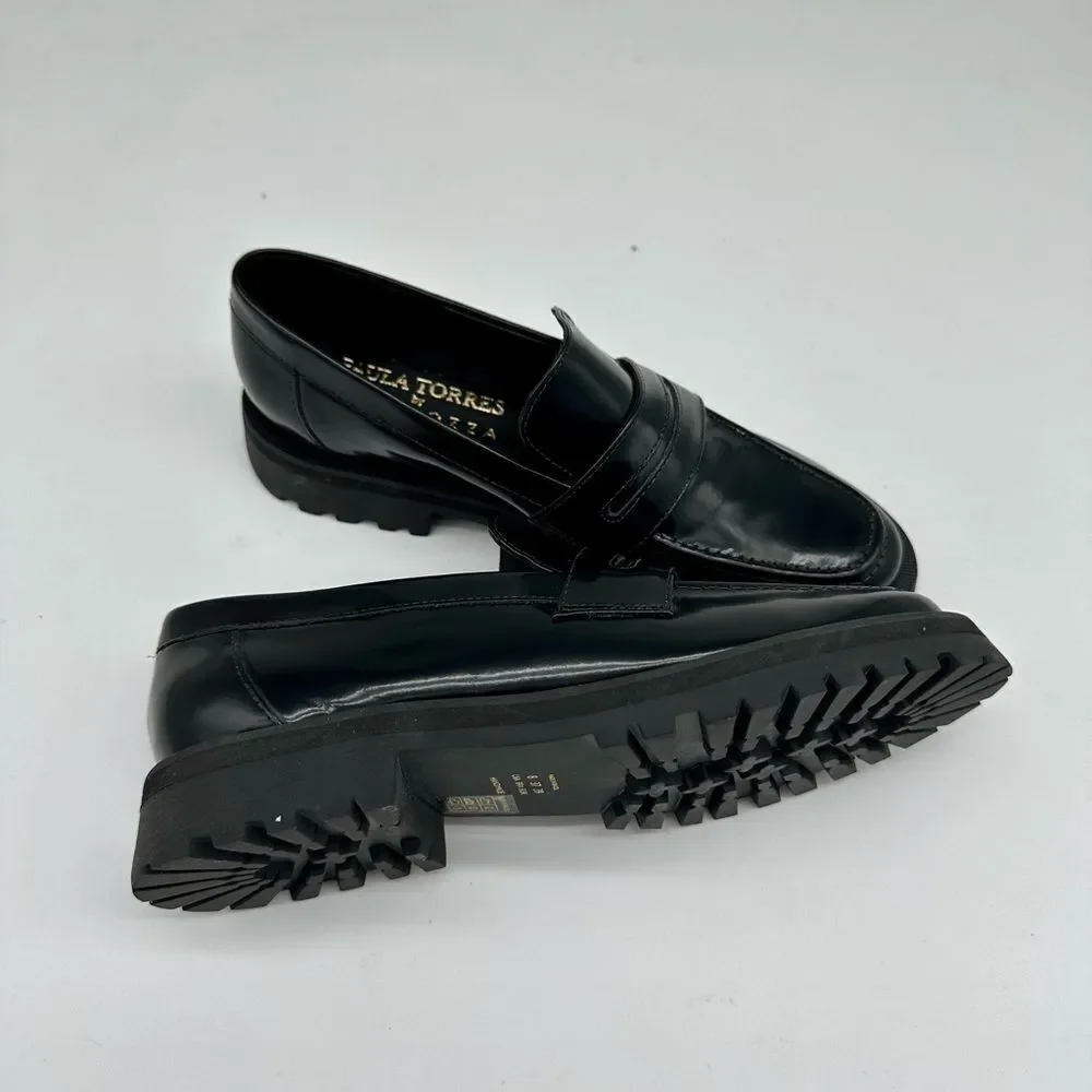 PAULA TORRES Glam Penny Loafer in Black